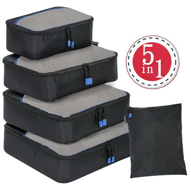 Custom 5pcs Set Waterproof Packing Cubes Organizers With Durable Waterproof Material