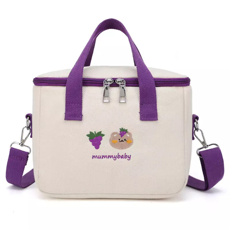 Thermal Fabric Insulated Cooler Cute Lunch Box Bag Portable for Beach Picnic