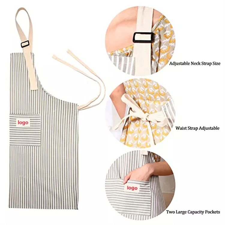 Custom Print Cotton Linen Aprons Manufacturer for Chef Kitchen