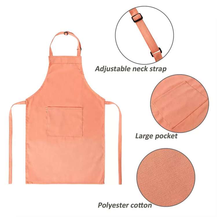 Adjustable Children Kitchen Bib Aprons with Large Pocket for Cooking Baking Painting