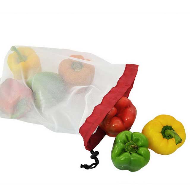 100% RPET Eco-Friendly Grocery Shopping Mesh Produce Bags For Fruits And Vegetables
