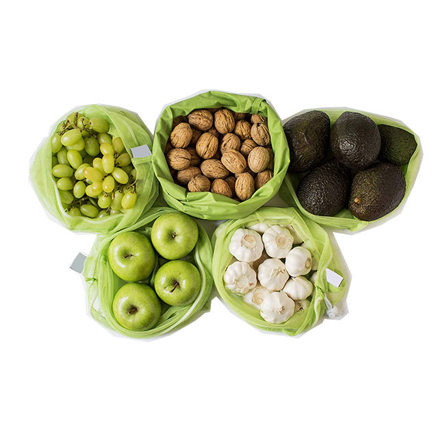 Lightweight Reusable Mesh Produce Bags Set For Market, Fruit, Bread, Laundry, Storage